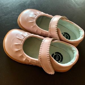 Pink Ruche Mary Jane Dress Shoes